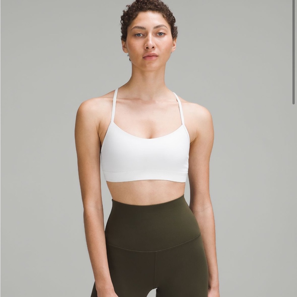 Lululemon White Flow Y Bra Size 4 WORN TWICE